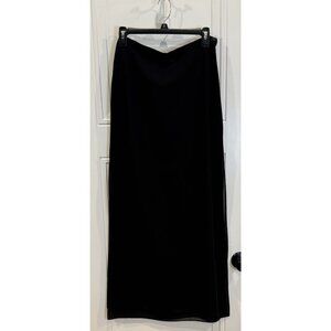Vintage JS Collections Black Chiffon Overlay Pencil Skirt Long 6 EUC
